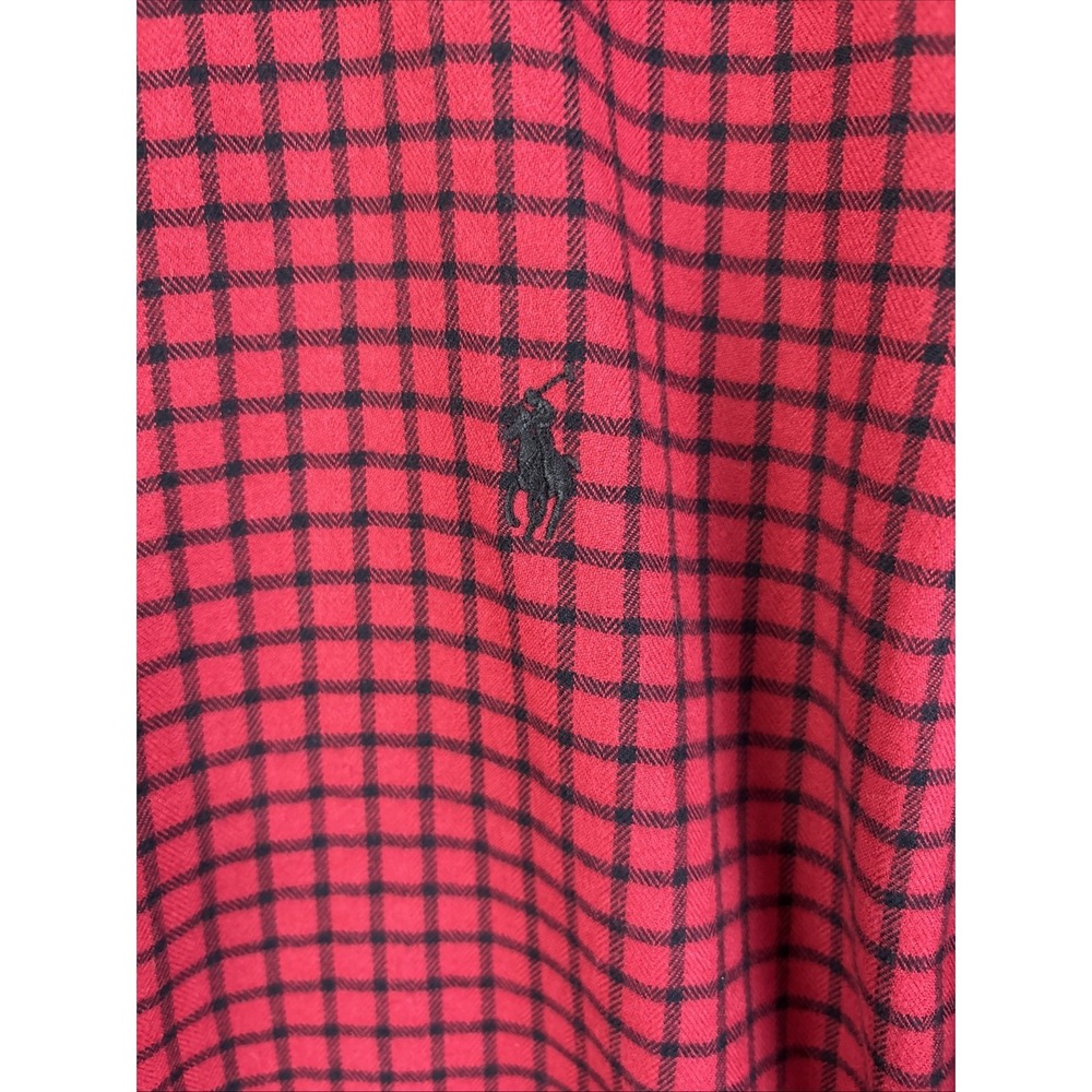 Polo Ralph Lauren Long Sleeve Button Down Medium Flannel Red And Black Old Money